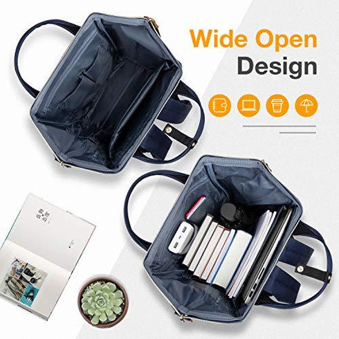 Navy blue Women Laptop Backpack with USB port
